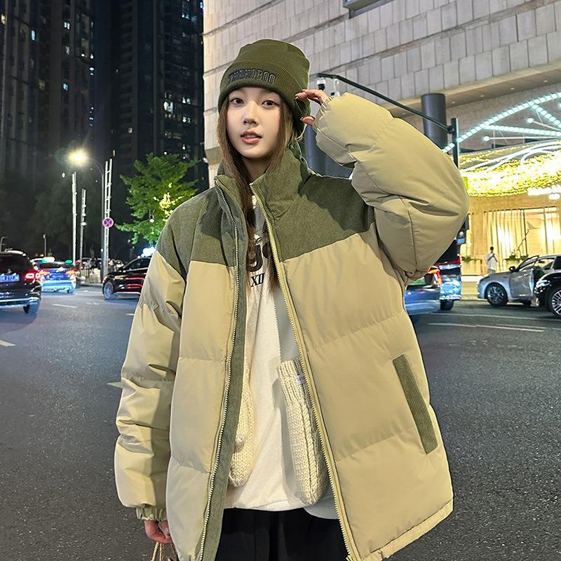 

Padded Clothes Men s New Winter Windproof Corduroy Padded Clothes Couple Women s Thickened Padded Jacket - 3XL зелений