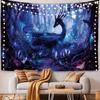 Traumhaftes Verzaubertes Wald-Wandteppich Blau Fantasie-Drache Wandkunst Cooles Anime-Dekor Wohnzimmer Schlafzimmer Wohnheim Natur Dekoratives Geschenk