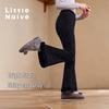 Little Naive Girls' Corduroy Velvet Patchwork Flared Pants