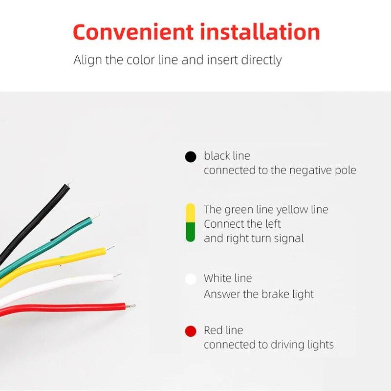 12V 24V Car Brake Turn Signal Light LED Warning Lamp Strip for Pickup Truck Rear Tail Running Reverse Double Flash Light
