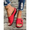 Übergröße Damen Metall Schnalle Eine Riemen Keilabsatz Sandalen, Sommer Dicke Plateau Peep Toe Erhöhte Freizeit Schuhe