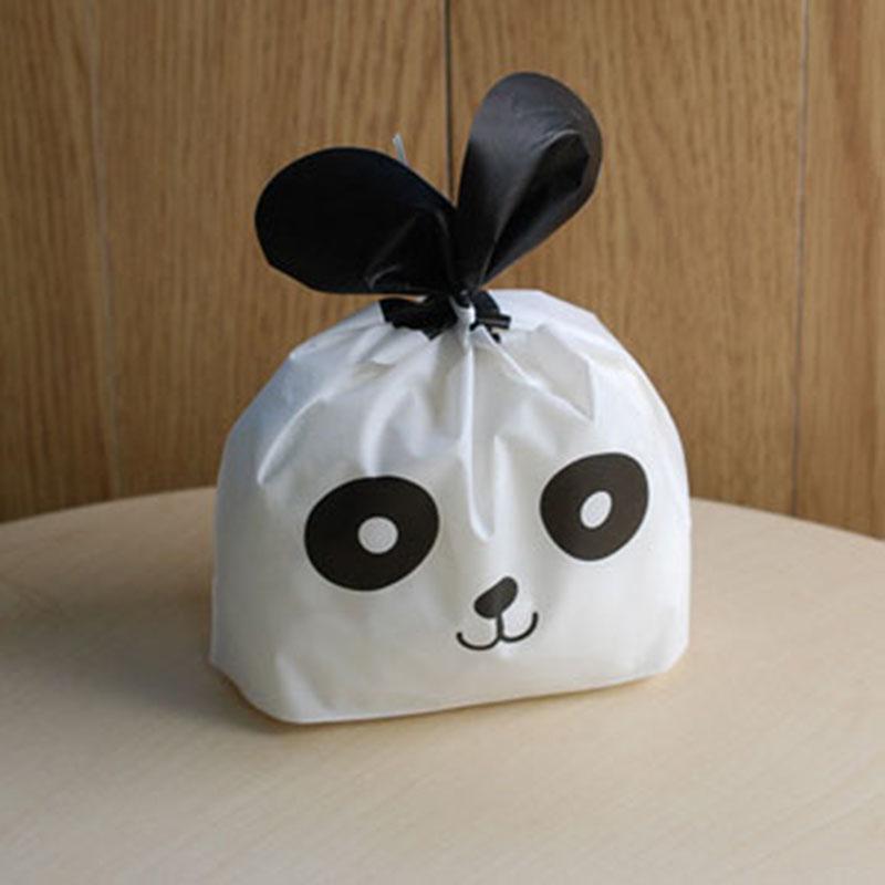 50pcs Cute Panda Cartoon Biscuit Bag Plastic Candy Cookie Food Cake Bags