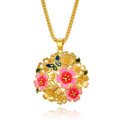 Wedding Party Jewelry Elegant Colorful Enamel Butterfly Flower And Insect Pendant Necklaces For Women Lady Sj313