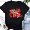 Women Tshirts Merry Christmas Tree Print Red Top Femal New Clothing Short Sleeve Fashion Harajuku Kawaii T-shirt Y2K Clothing