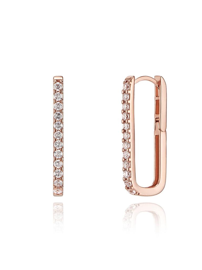 14K Line Square One-Touch Earrings (Gold Pin) ELGPEE442