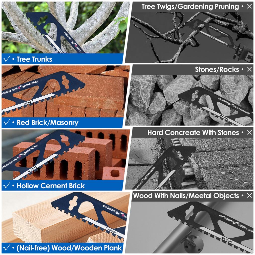 3/1PCS 10/12/18in Reciprocating Saber Saw Blades Fast Cutting Tool for Cutting Bubble Brick Hollow Brick Concrete Stone