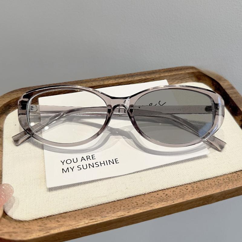 Retro Luxury Design Oval-framed Photochromic Myopia Glasses Fashion Blue Light Blocking Eye Protection Eyeglasses 0 To -4.0