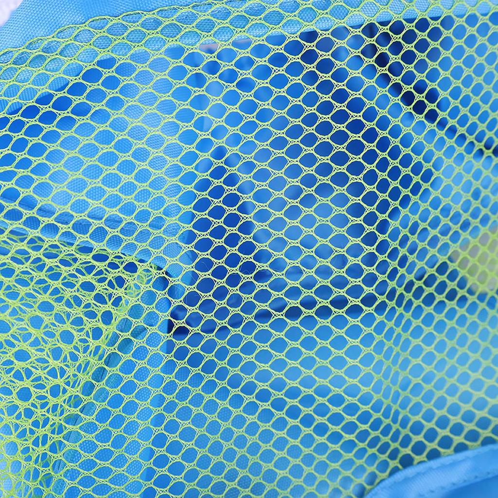 Portable Children Kids Mesh Drawstring Backpack Outdoor Beach Toy Storage Bag (Blue)