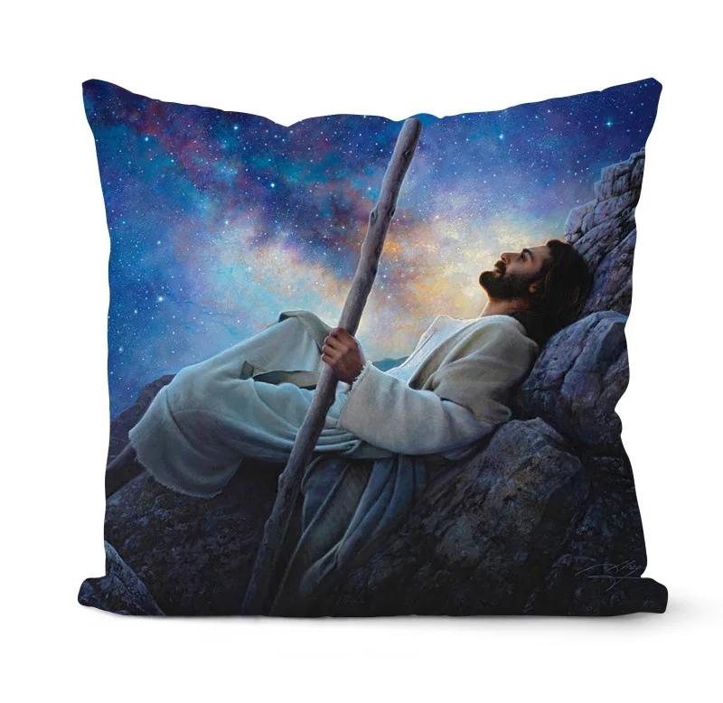Nativity Cushions Case Retro Oil Painting Christmas Pillowcase Hot Jesus Christ Print Throw Pillows Case Sofa Chair Room Decor