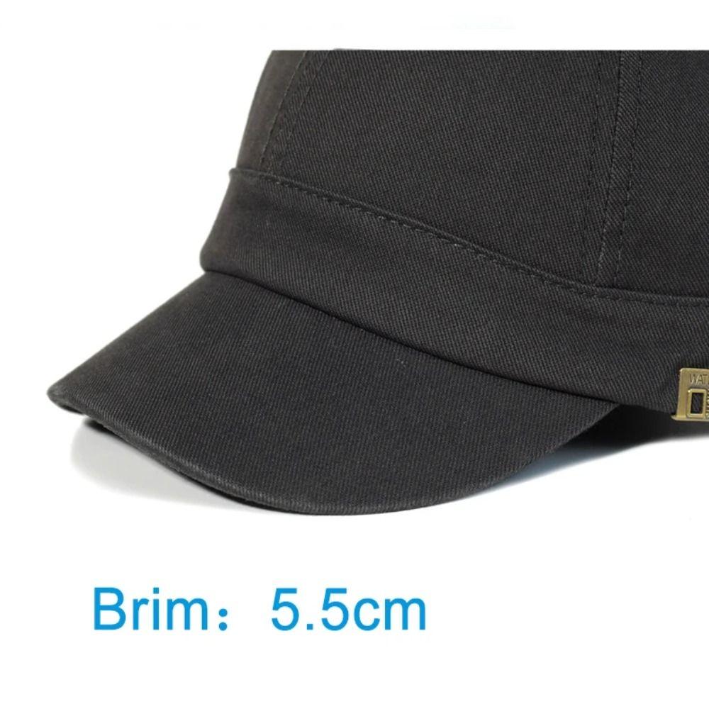 Outdoor Cotton Short Brim Baseball Cap Adjustable Breathable Dad Hat Soft Trucker Style Low Profile Cap Sun Protection