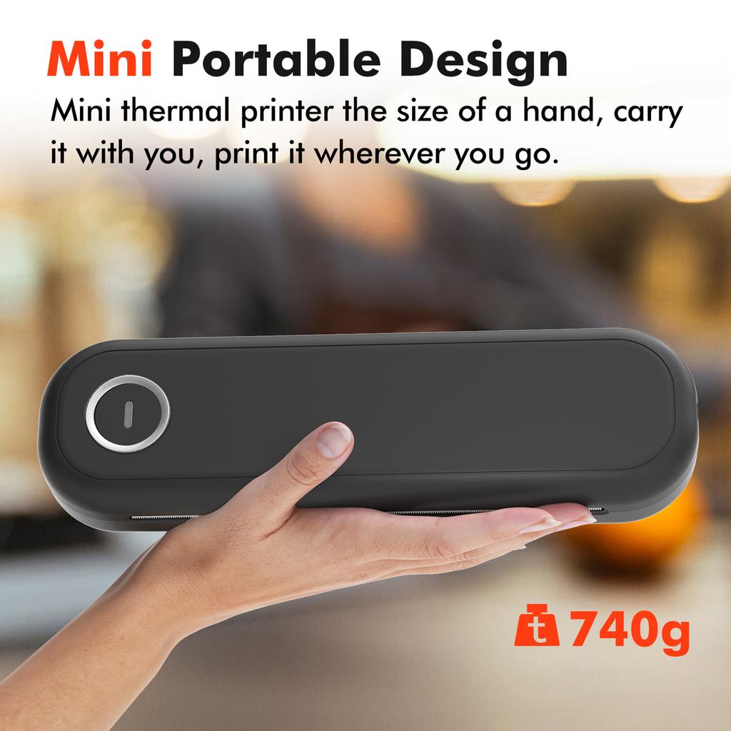 A4 Portable Thermal Printer Bluetooth&USB Connect 50mm 56mm 77mm 107mm 210mm 216mm US Letter Compatible with Win