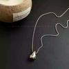 Silver simple water drop titanium steel necklace women's 2025 new autumn does not fade long sweater chain sweater chain accessories