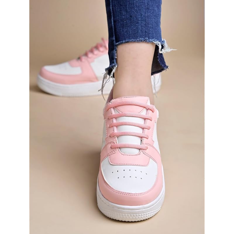 Shoetopia Sneakers, Casual Shoes, Comfortable, Walking, Running Shoes For Women & Girls Pink-Eu38 5 UK розовый