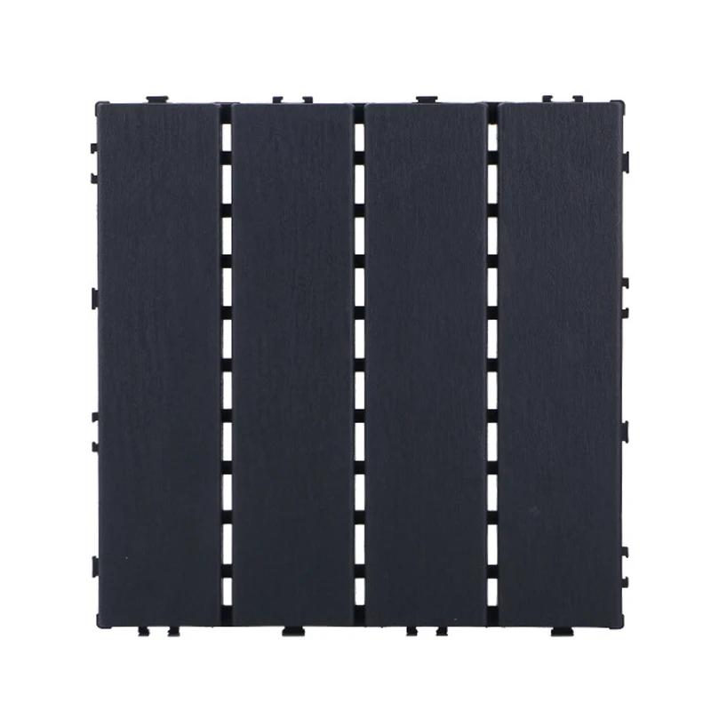 30x30cm Wooden Decking Tiles Hardwood Interlocking Patio Deck Tiles Composite Floor Covering for Garden Wood Flooring