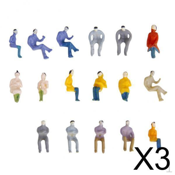 3x 100 Painted Seated People Passenger Figures Model Train Railroad 1:100 TT