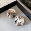 Glossy Metal Curved Disc Earrings 2026 New Popular European and American Style Earrings Light Luxury High-End Minimalist Style Ear Studs