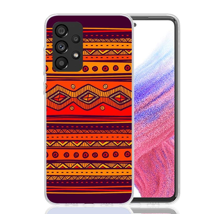 African Style Fabric Pattern Phone Case For Samsung Galaxy A17 A16 A14 A15 A13 A57 A56 A54 A55 A53 A37 A36 A34 A35 A33 A26 A24 A