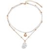 Ins Baroque Irregular Pearl Clavicle Chain, Multi Layer Stackable Shell Choker Necklace