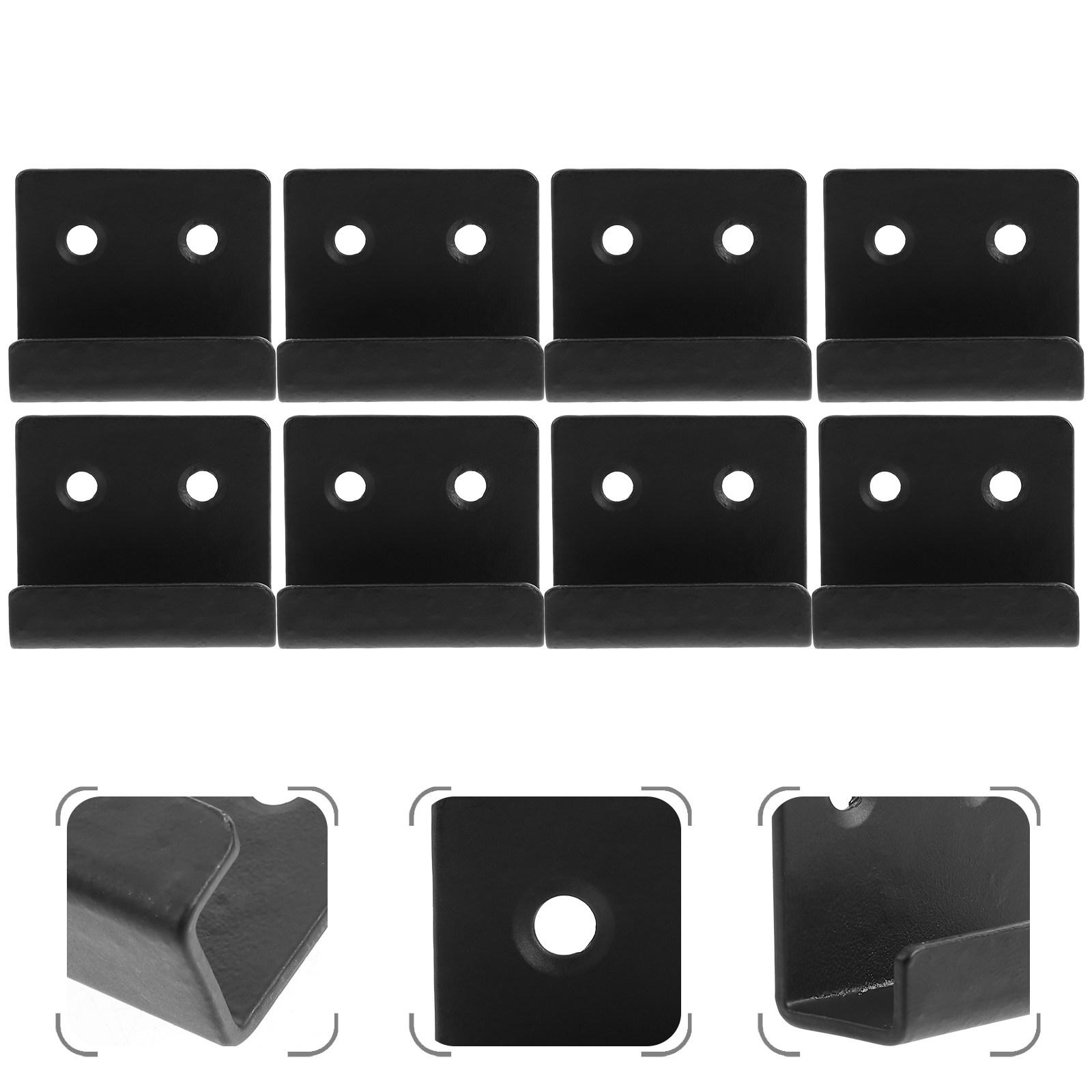 

8Pcs Tile Hanger Mirror Bracket Heavy Duty Wall Mount Adjustable Black Corner Brackets for Frameless Mirror Furniture Bathroom other