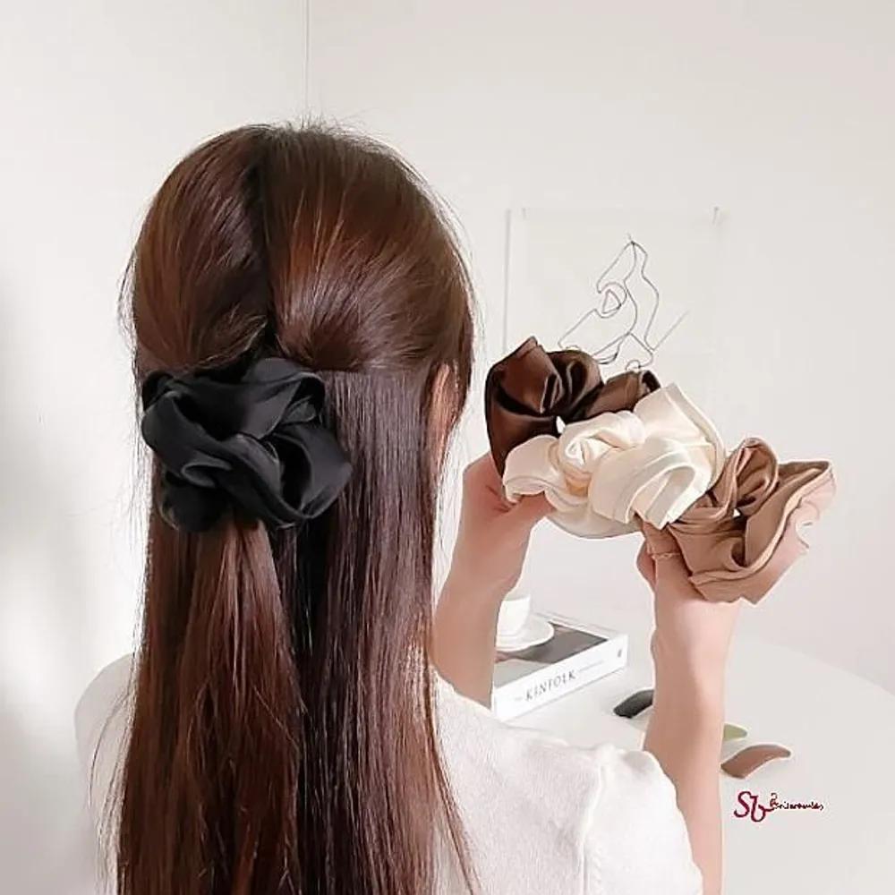 Satin Mood Tone Hairband Scrunchie 4 Colors 1 Set opq862