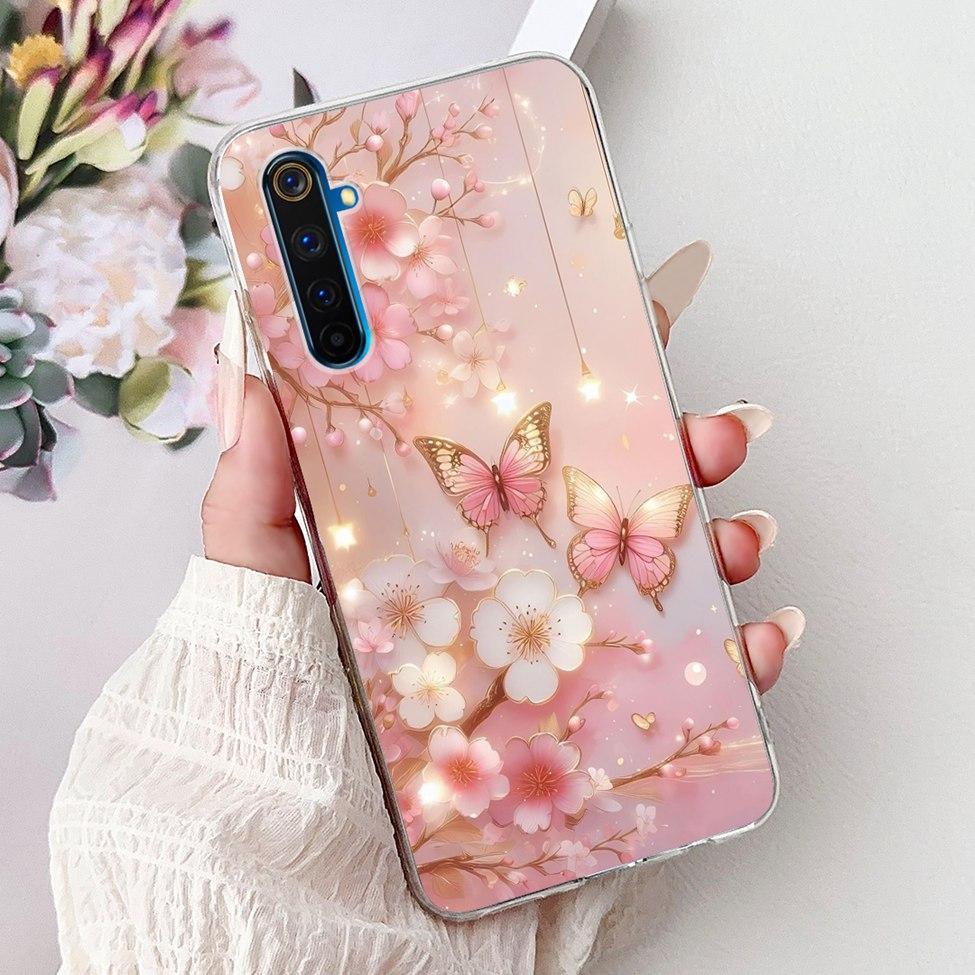 6.6" For Realme 6Pro RMX2061 RMX2063 Back Cover For Realme 6 Pro Case Clear Luxury Fashion Cute Cat Cool Funny Soft TPU Bumper