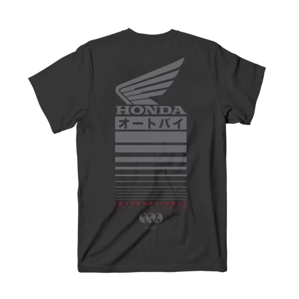 

Honda Men s and Women s T-shirt Summer Trendy Brand Tee Honda Offset Short-sleeved Spring and Autumn Motorcycle Cycling Top XL