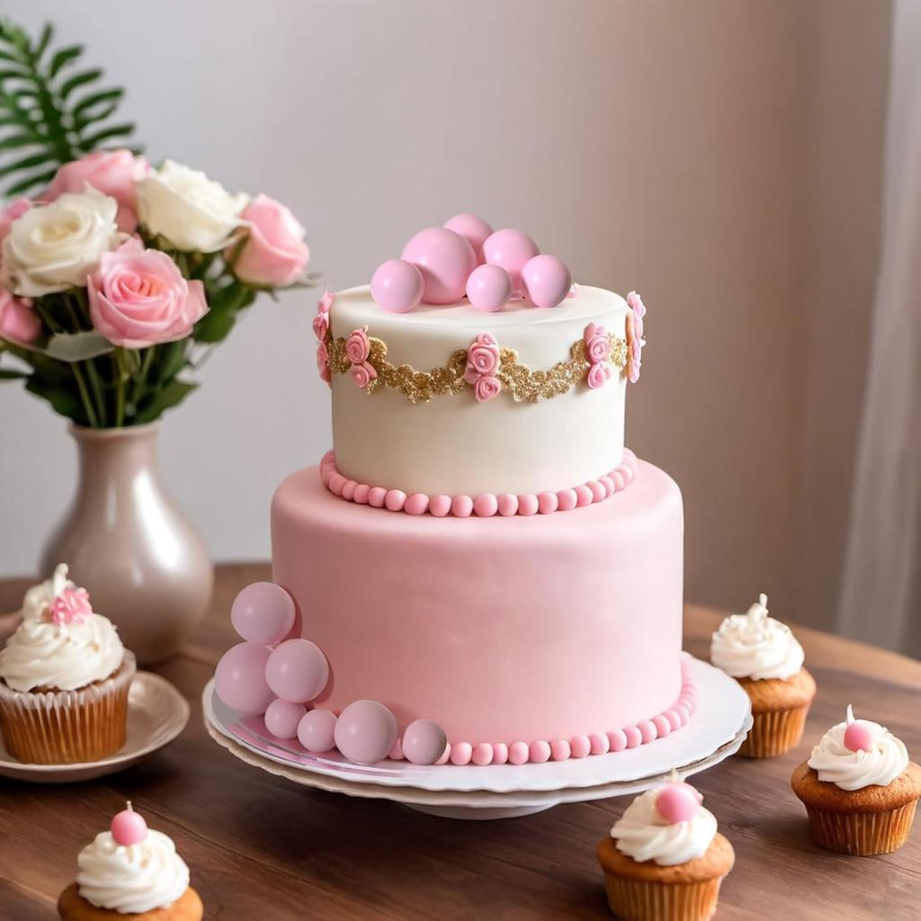 20 Pcs Ball Cake Topper Decorations Mini Balloons cake Topper Sticks Decorations for Wedding Birthday Cake Decorations