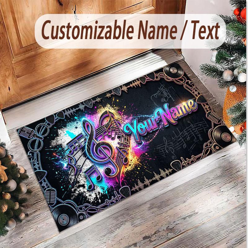 Decorative Artwork Theme Soft Crystal Velvet Rug Custom Name & Text Print Non Slip Floor Rug for Bedroom Living Room