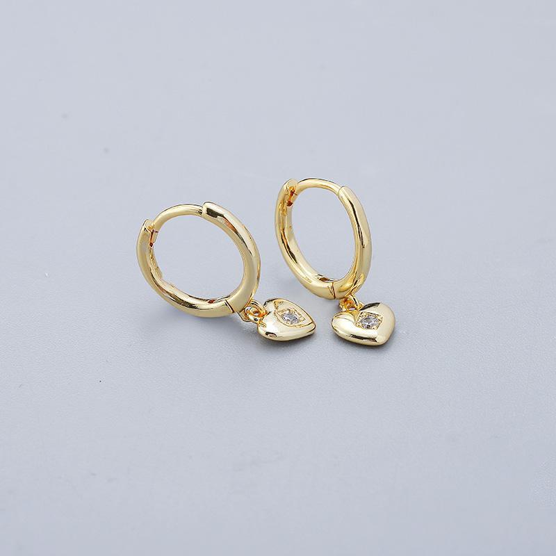 

Женские серьги-кольца ANENJERY Love Heart, простые изящные маленькие обручи Huggies