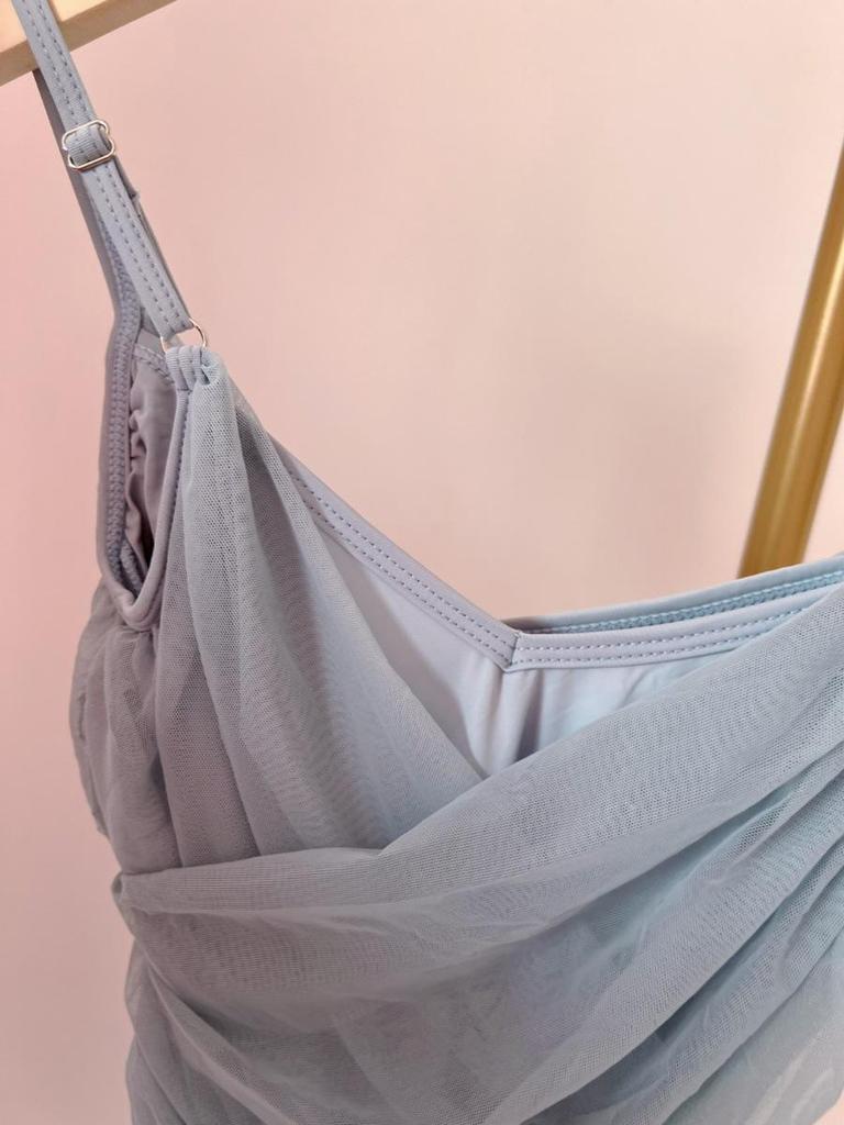 Damen Ballett Übungs-Camisole - Sommer Tanzbekleidung mit gekreuztem Kordelzug-Design für Training und Kunstprüfung.