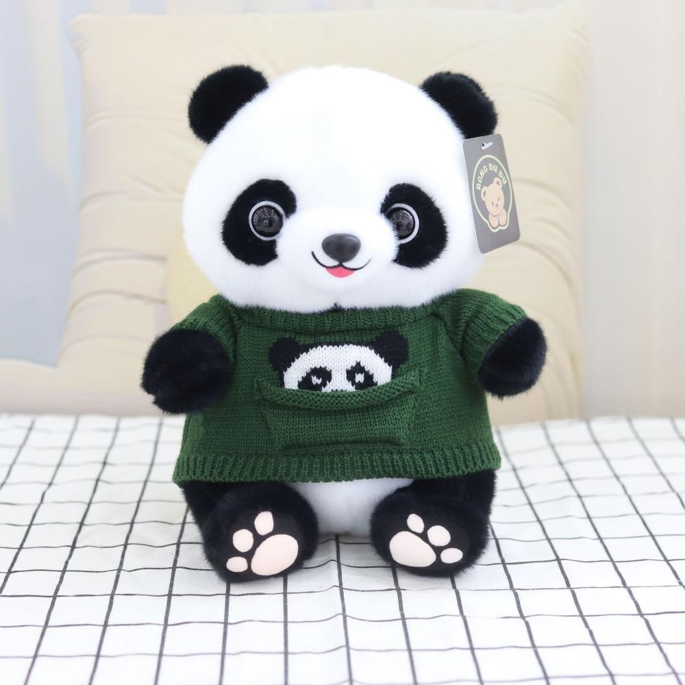 Cute panda doll 8 inch grab machine doll plush toy simulation giant panda dressing doll