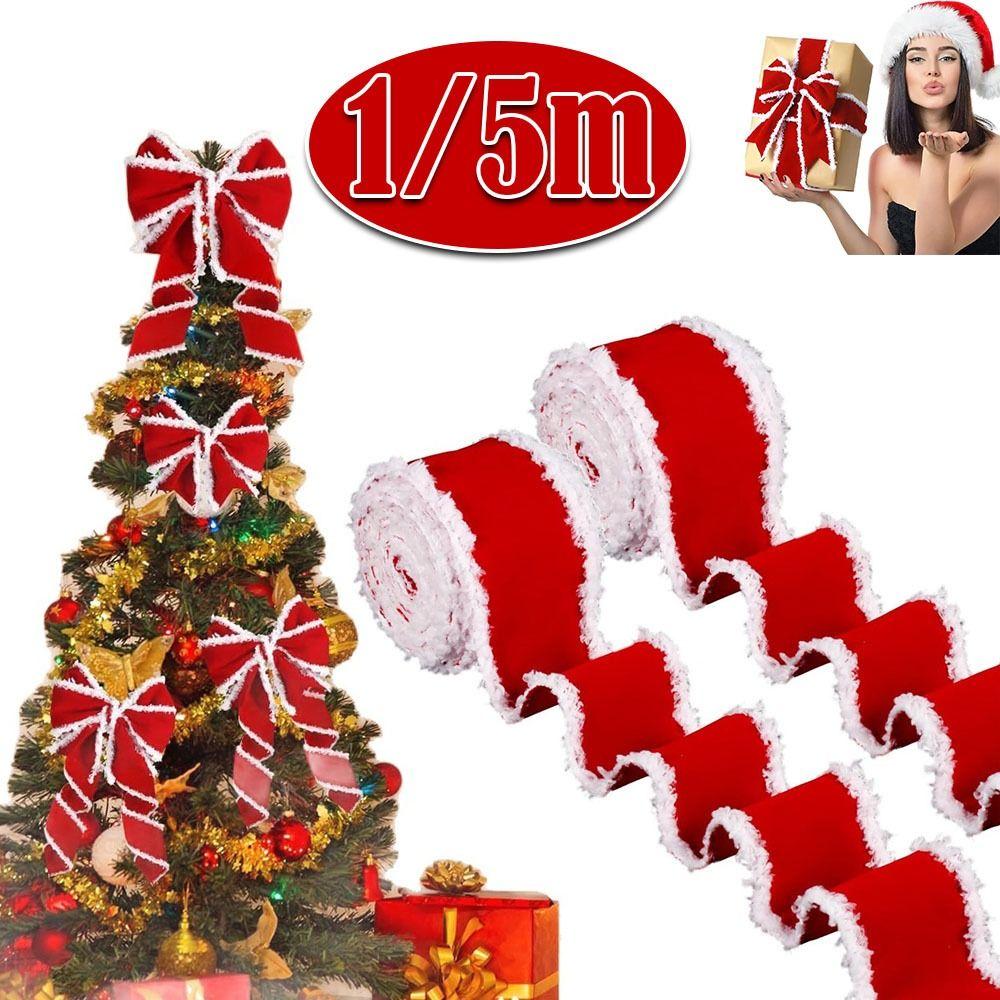 5cm Wide Christmas Bows DIY Christmas Gift Packing Ribbon  Christmas Decoration
