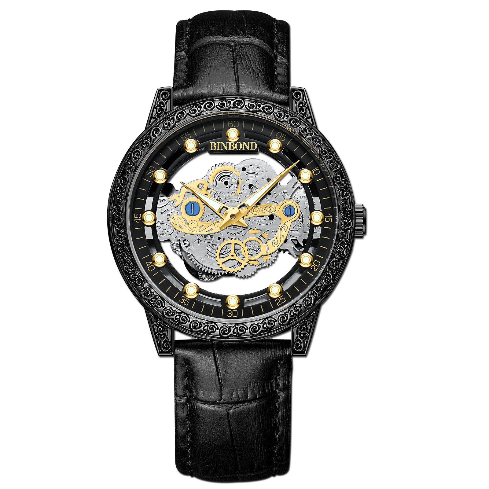 2023 Men s Double-Sided Hollow Waterproof Luminous Fashion Watch