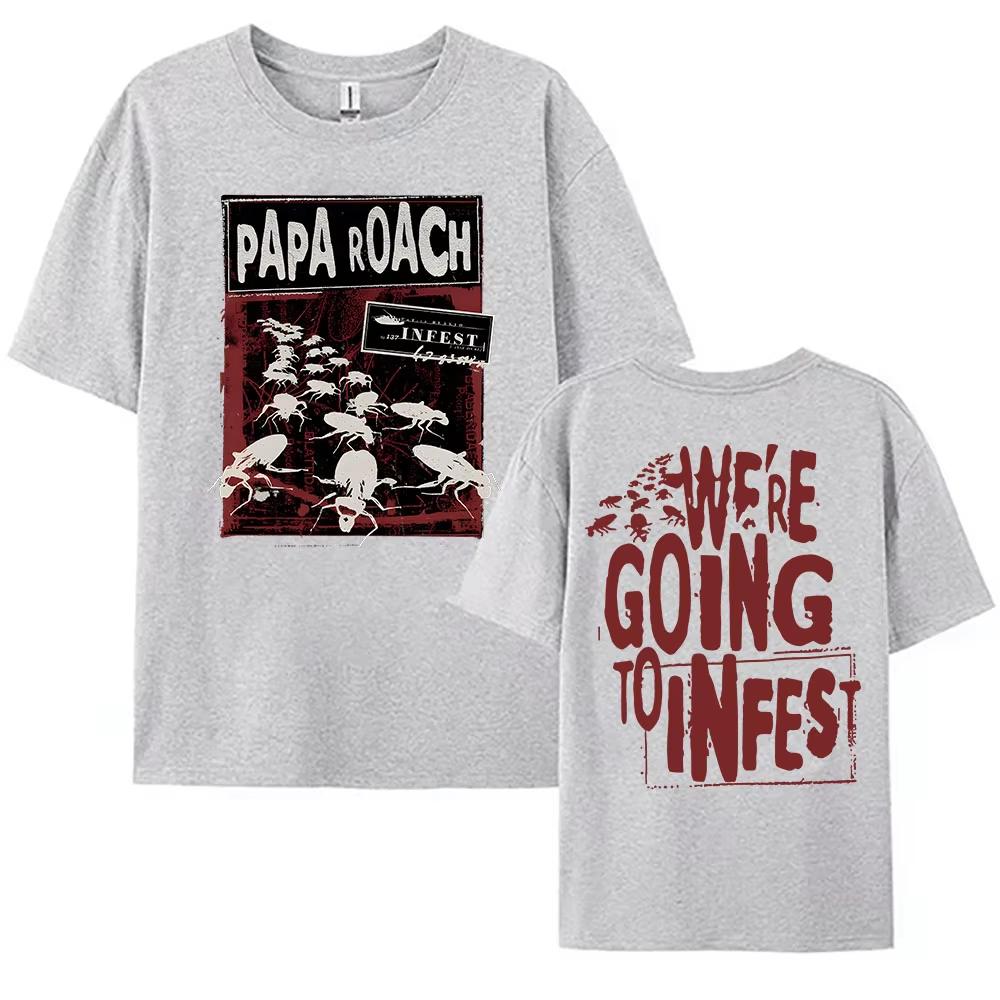 

Short Sleeve Women T-shirt PAPA ROACH Rock Band Tshirt Cotton Summer Hip Hop Unisex Streetwear Camisetas Graphic Print T Shirt 4XL
