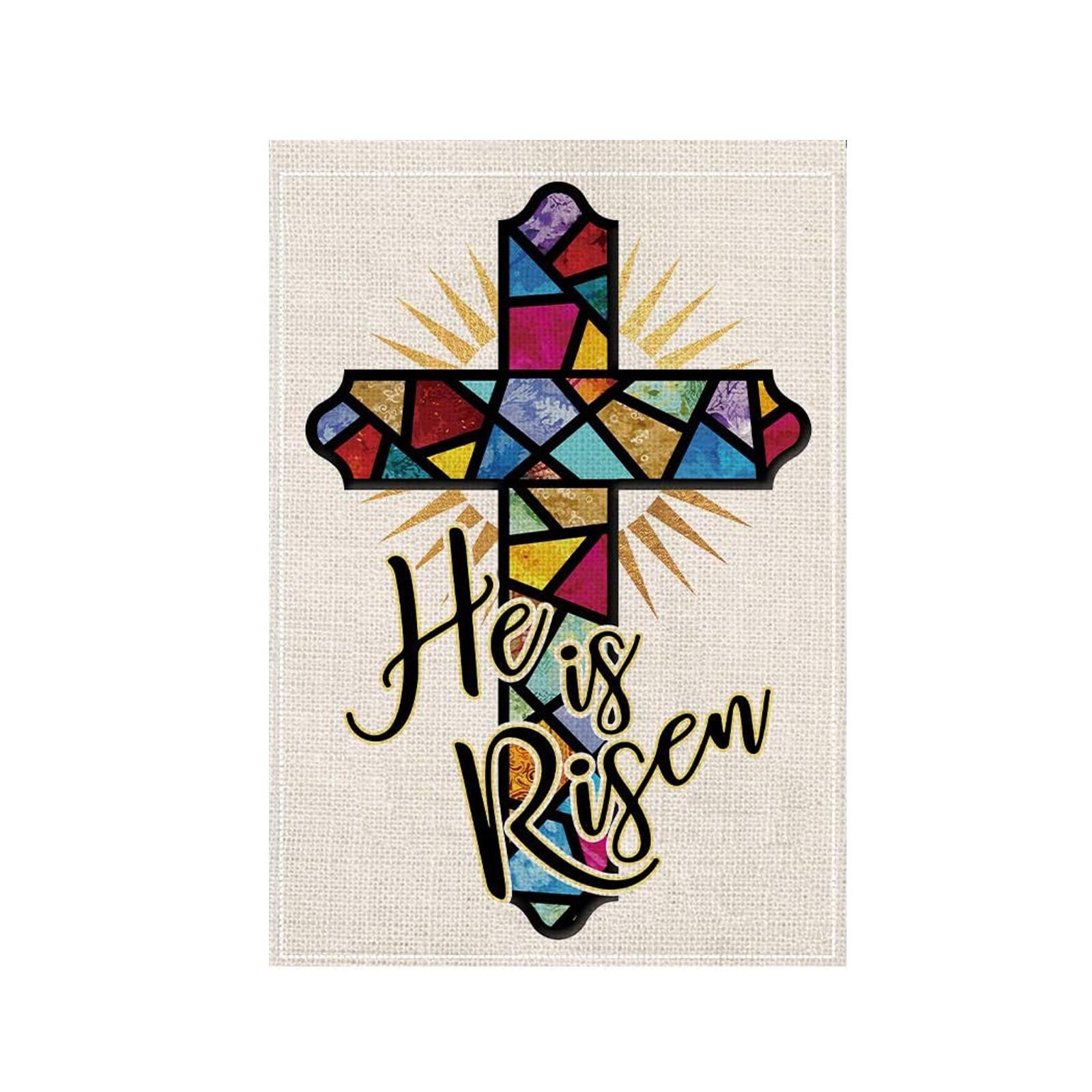 

Флаг пасхального сада 11,8 × 17,7 дюйма, вертикальный, двусторонний, декоративный, Добро пожаловать Easte One Size белый