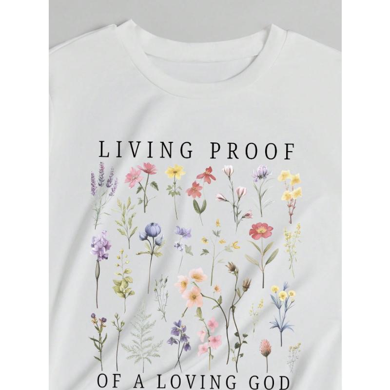 Summer Floral Round Neck Women's T-Shirt
