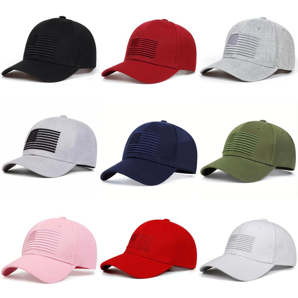 American Flag Embroidered Baseball Cap With Adjustable Fit For Summer Casual Wear