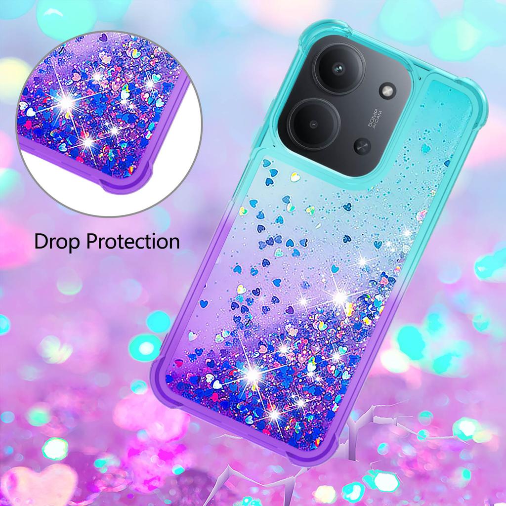 Custodia Glitterata con Paillettes per Xiaomi Redmi 15 Redmi 15C 4G 5G Poco C85 Custodia Gradiente Liquido Dinamico Cover Posteriore Antiurto