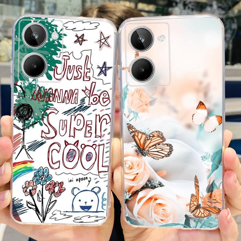 For Realme 10 4G Case Colorful Painted Cover Soft Silicone Phone Case For Realme 10 Pro Plus Realme10 Pro+ Back Cover Coque Capa
