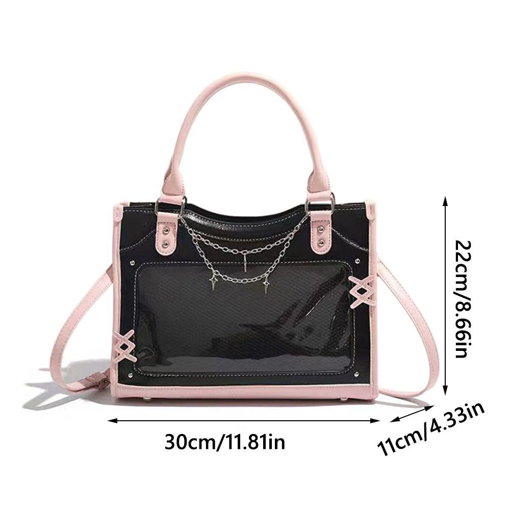 Creative Gift Transparent Cute Ita Bag PU DIY Display Shoulder Crossbody Bag Harajuku Y2K Lolita Handbag Women