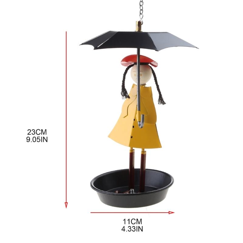Creative Metal Bird Feeder Anti Rust Durable Hanging Birdfeeder for Wild Birds Backyard Garden Cute Cartoon Bird Fee