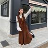 Corduroy, Winter Clothes, Sweet Mori Medium and Long Waist A-shaped Skirt, V-neck Strap Dress, Women's Suit Skirt.