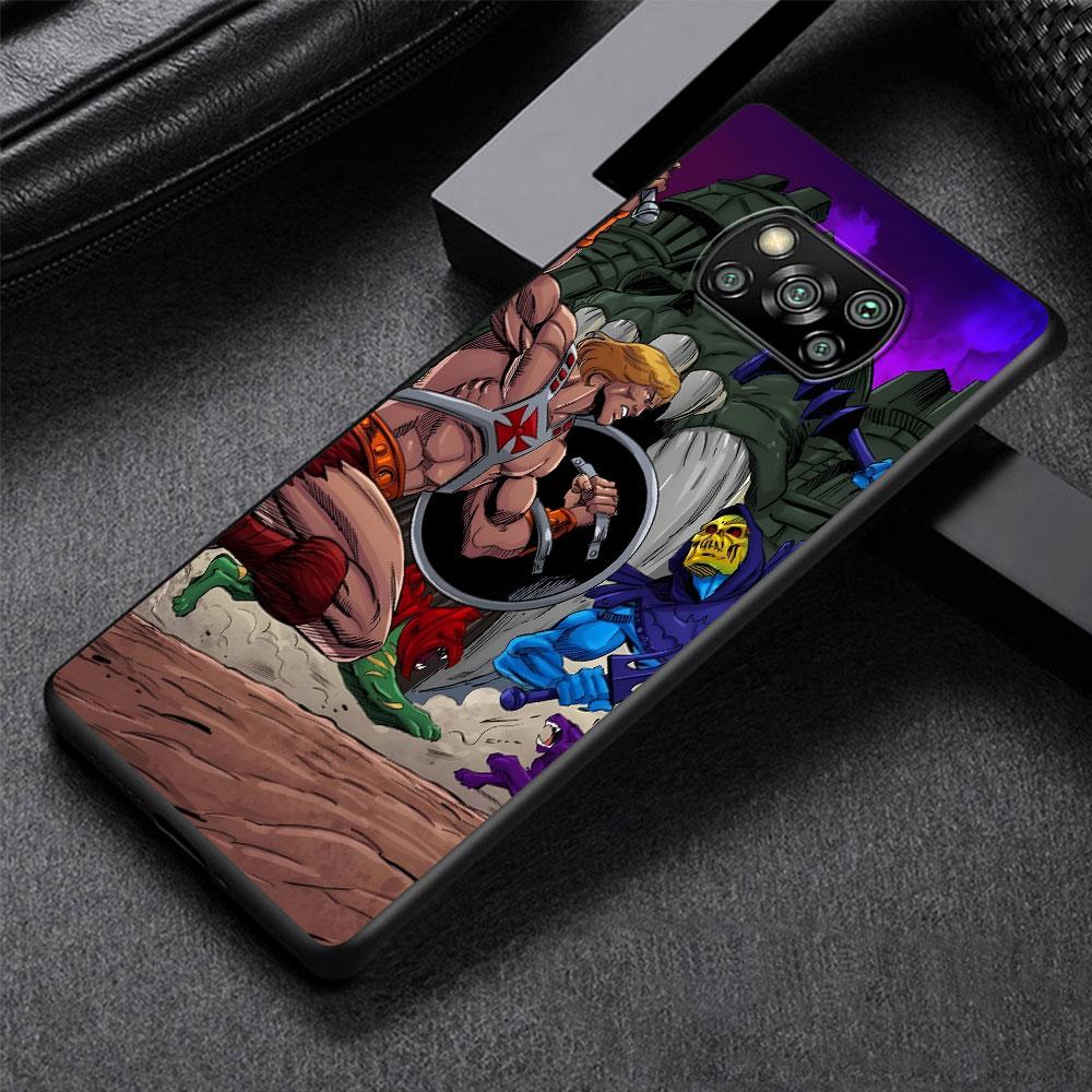 Masters of the Universe Revolution Komiksový obal pro Xiaomi Poco M5s X3 NFC X5 F3 M4 M3 Pro Černý Silikonový Měkký Kryt na Telefon Coque