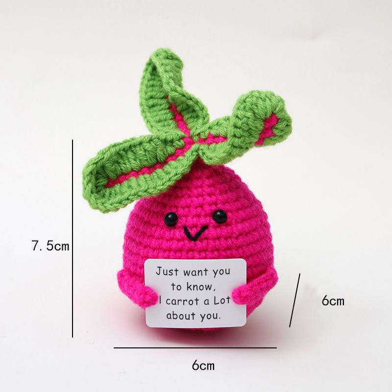 Positive Energy Potato Pocket Hug Handmade AnimalCrochet Mini Doll Funny Wool Gift for Friends or Lover Emotional Support Plant