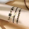 Vacation Style Beach Shell Braided Women's Multi-Strand Bohemian Heart Crystal Alloy Gift Bracelet