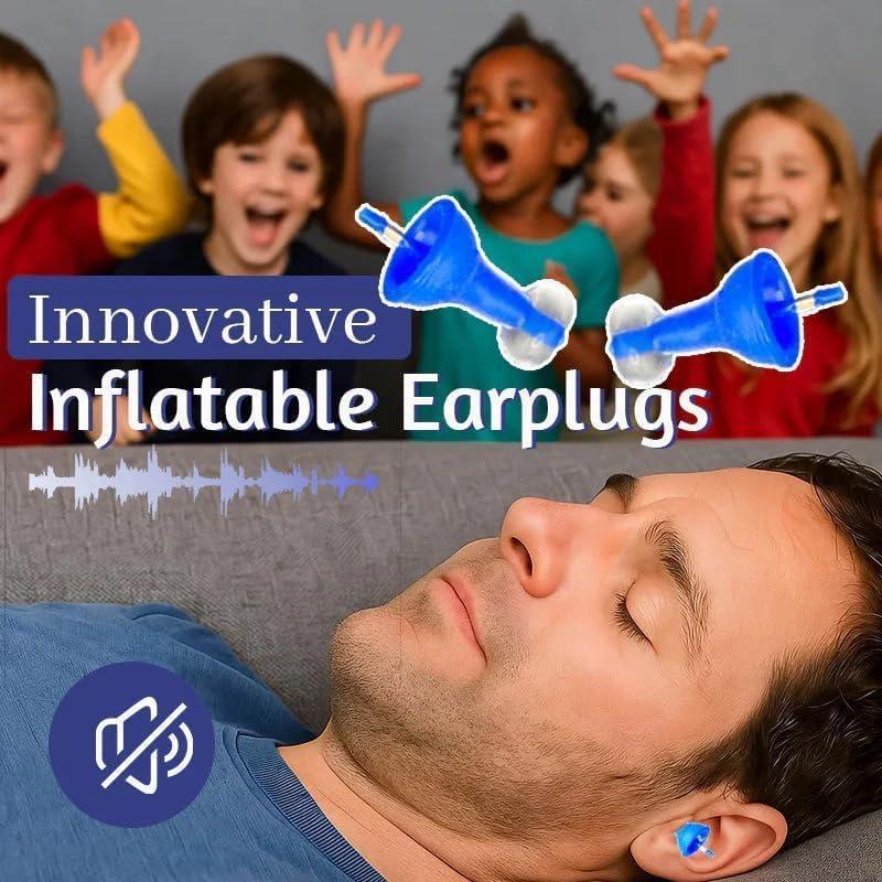 1Pair Inflatable Ear Plugs Reusable Noise-Reducing Earplugs For Sleep Swimming Travel Waterproof Silicone Sound Blocking Earplug