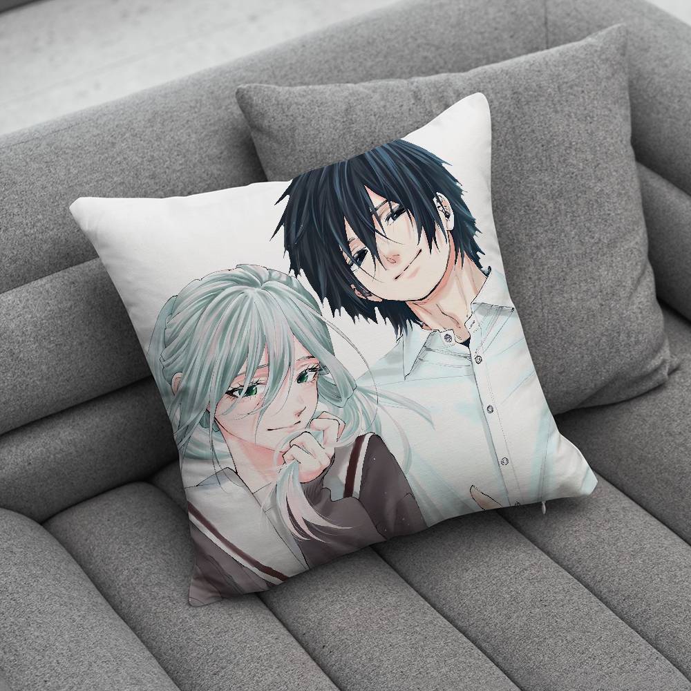 Kaoru HHana Comics Wa Rin To Saku Pillow Case For Home Bedroom Car Office Decoration Living Room Sofa Cushion Cover Suitable