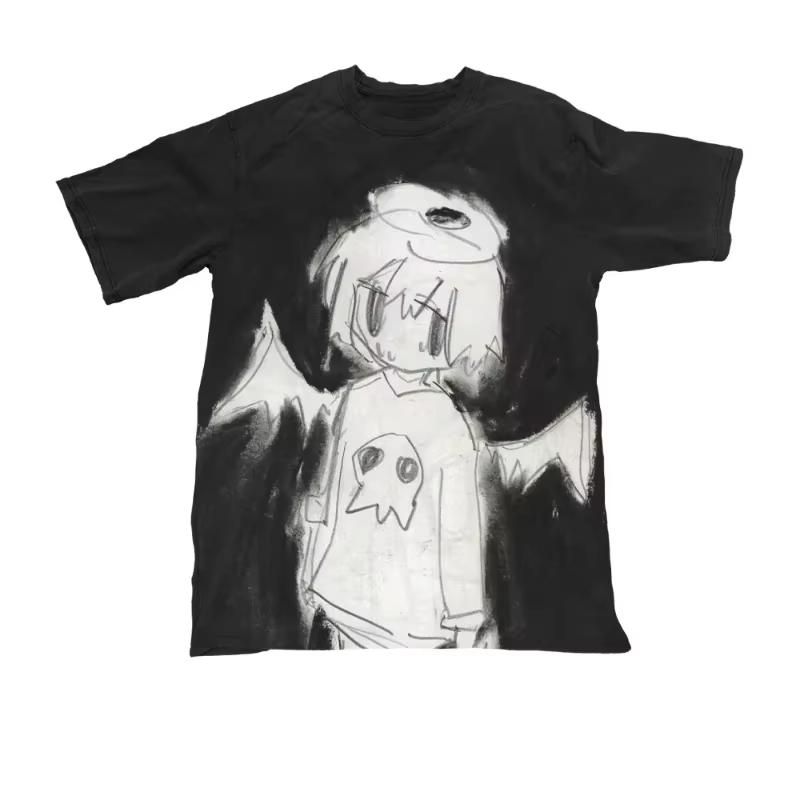 Unisex Unisex Cotton TShirt Tee Casual Short Sleeve Crewneck Top Fashion Streetwear Summer TShirt Graphic T Shirts Harajuku Y2k