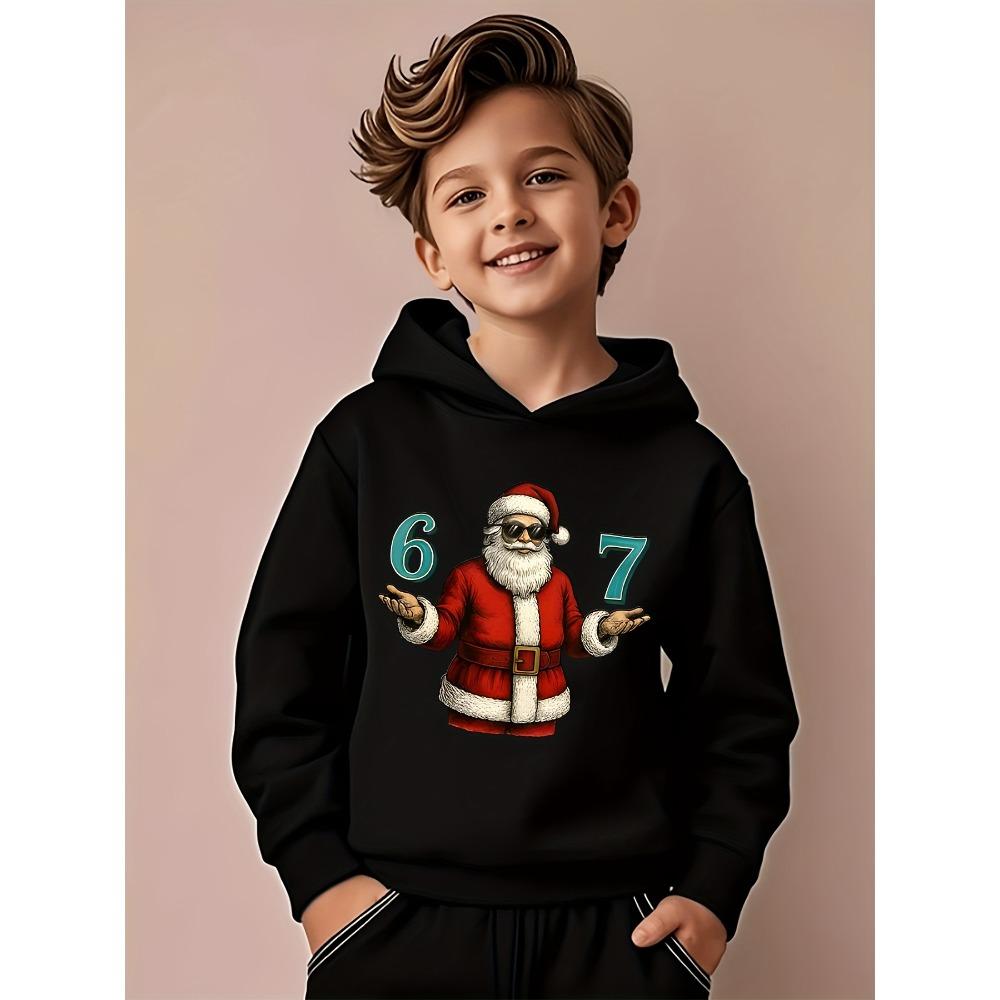 New Christmas Hoodie, SIX SEVEN Print Pullover for Teens Kids Boys Girls, Winter Fall Sweatshirt
