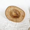 Ethnic Western Styles Natural Paper Straw Hat Sun Protection Rolled Brims Design For Beach Camping Outdoor Activities